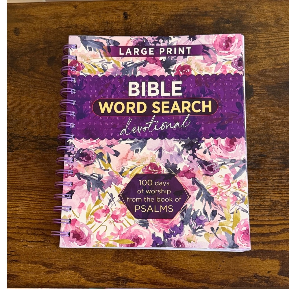 Bible Word Search Devotional Large Print 100 Days Worship Psalms BroadStreet